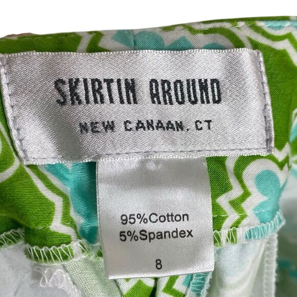 Skirtin Around Shorts Womens 8 Pink Green Bermuda Preppy Coastal Country Club - Picture 13 of 15